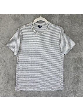 Splendid T-Shirt Womens S Gray Stripe Crew Neck Short Sleeve Jersey Top Basic